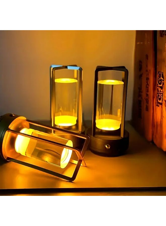 Retro Crystal Table Lamp Silvery 3 Tier Color Temperature Dimmer Portable Bedside - Image 3
